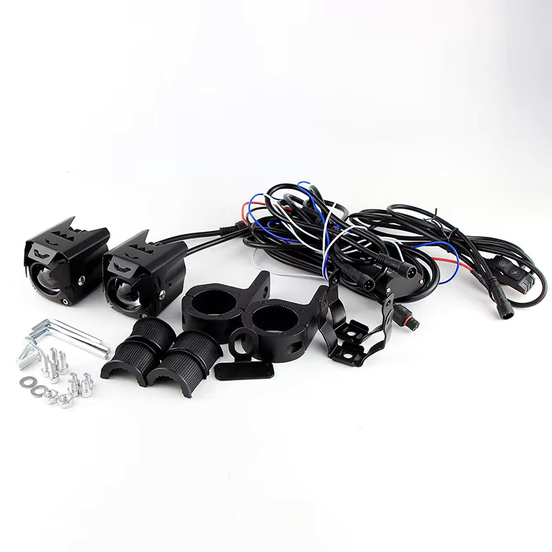 Vryx Auto 2PCS Dual Color LED Motorcycle Fog Lights