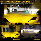 Vryx Auto 2PCS Dual Color LED Motorcycle Fog Lights