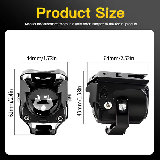 Vryx Auto 2PCS Dual Color LED Motorcycle Fog Lights